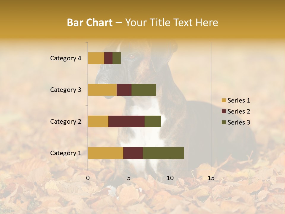 A Brown And White Dog Laying On Top Of A Pile Of Leaves PowerPoint Template