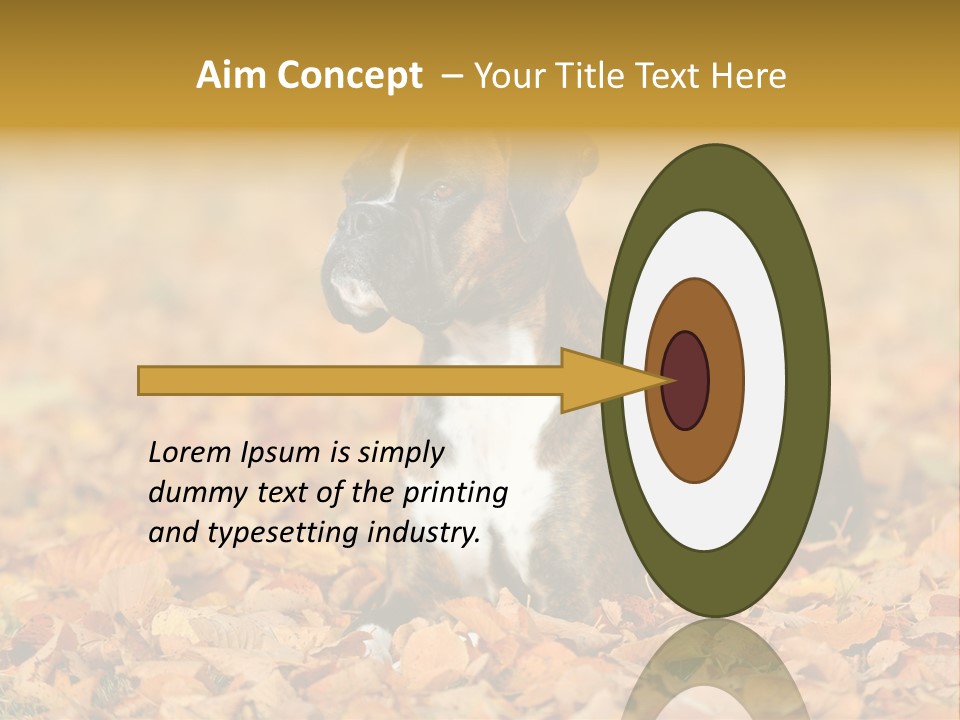 A Brown And White Dog Laying On Top Of A Pile Of Leaves PowerPoint Template