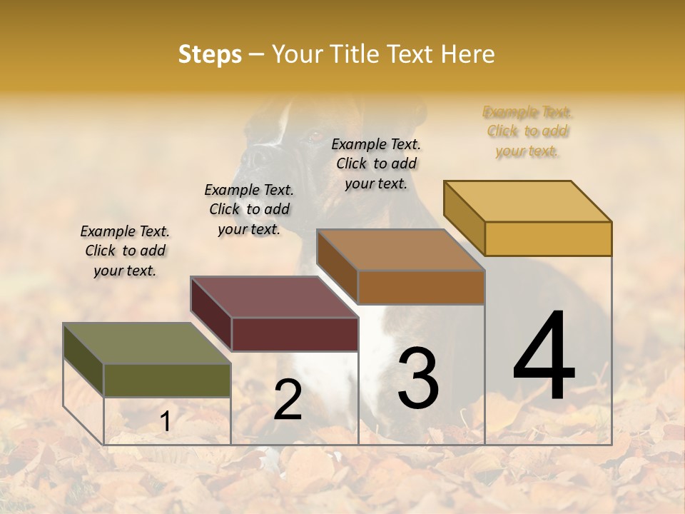 A Brown And White Dog Laying On Top Of A Pile Of Leaves PowerPoint Template