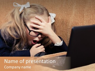 Child Businesswoman Wireless PowerPoint Template