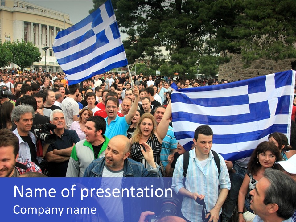 Police Economy Greece PowerPoint Template