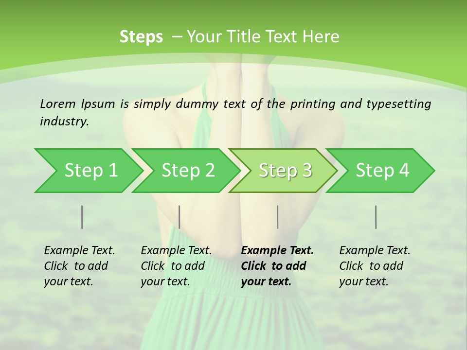 A Woman In A Green Dress Holding A Pink Flower PowerPoint Template