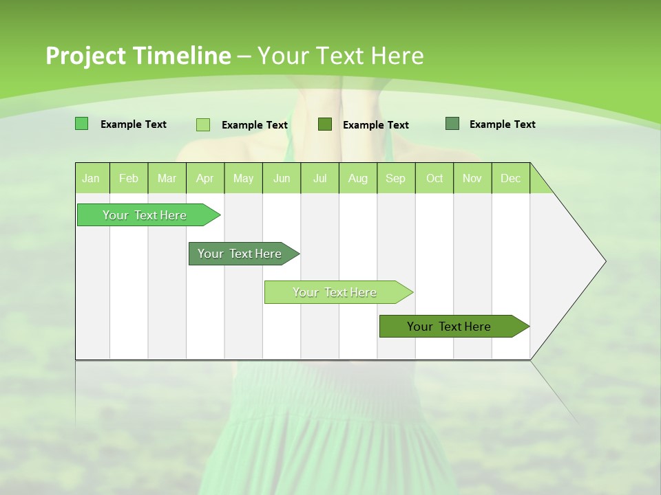 A Woman In A Green Dress Holding A Pink Flower PowerPoint Template