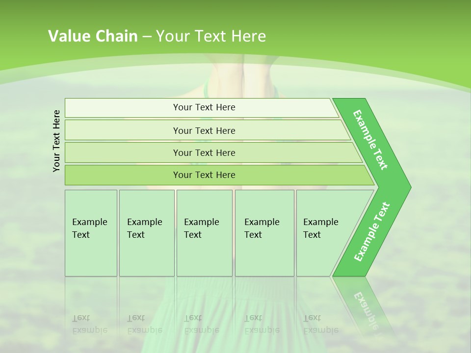 A Woman In A Green Dress Holding A Pink Flower PowerPoint Template