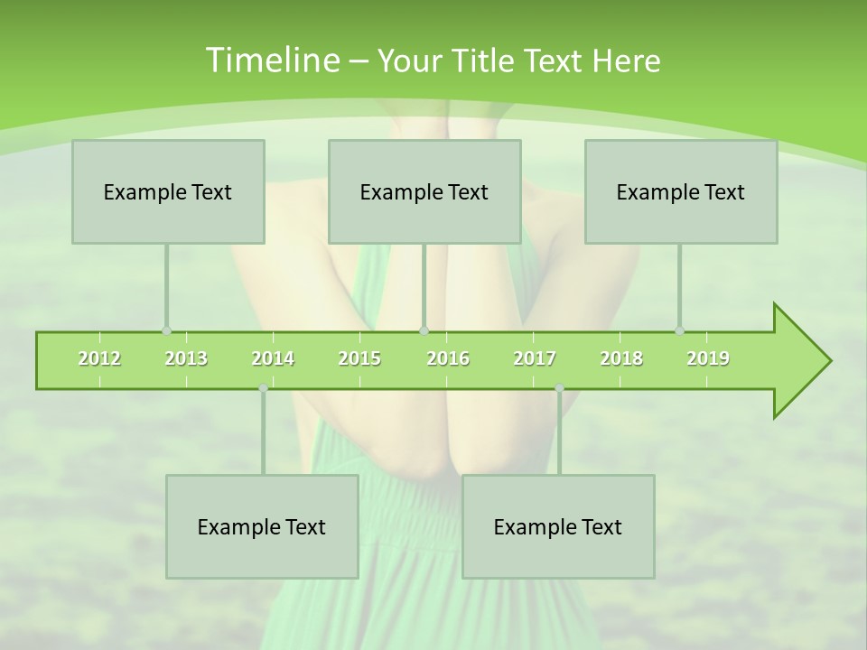 A Woman In A Green Dress Holding A Pink Flower PowerPoint Template