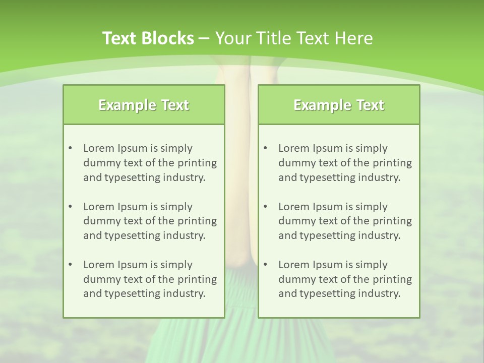 A Woman In A Green Dress Holding A Pink Flower PowerPoint Template