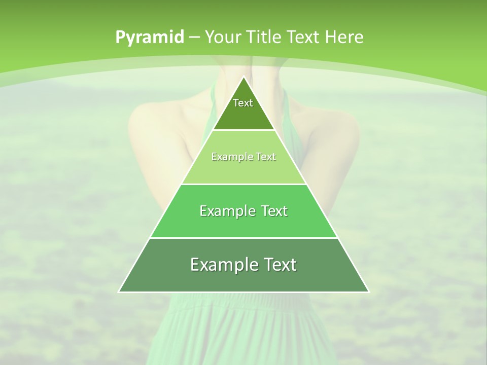 A Woman In A Green Dress Holding A Pink Flower PowerPoint Template