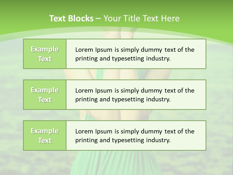 A Woman In A Green Dress Holding A Pink Flower PowerPoint Template