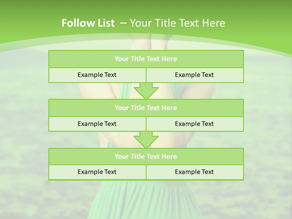 A Woman In A Green Dress Holding A Pink Flower PowerPoint Template