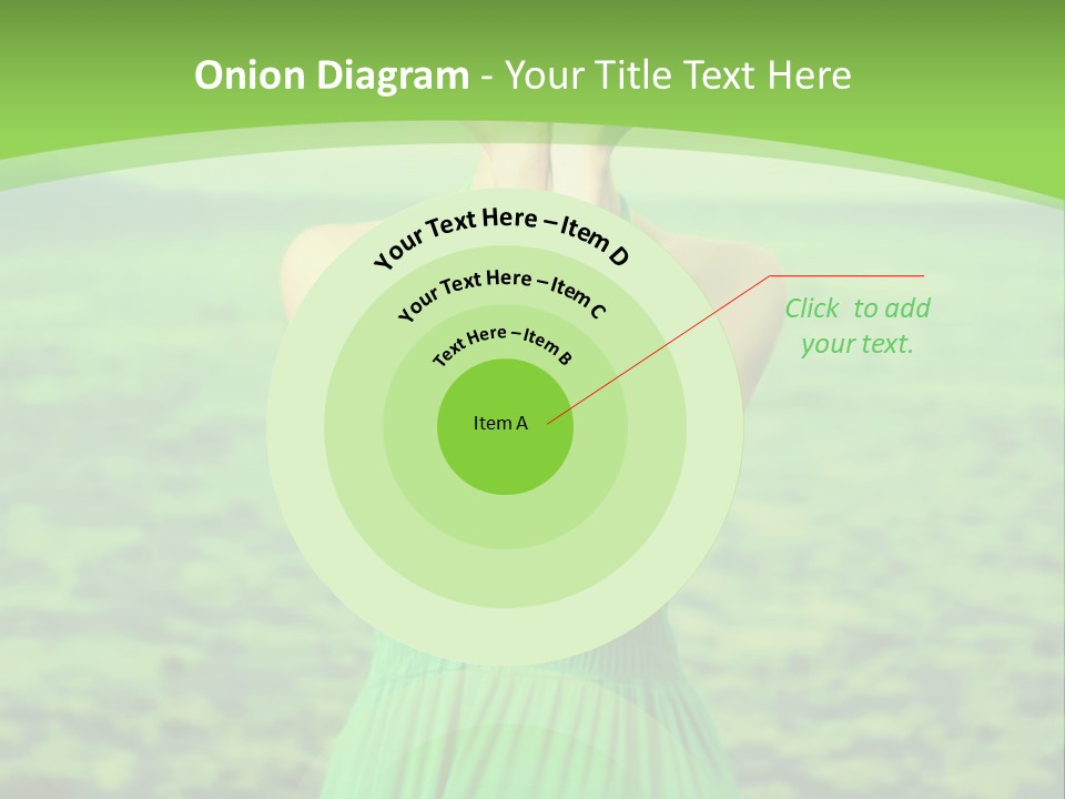 A Woman In A Green Dress Holding A Pink Flower PowerPoint Template