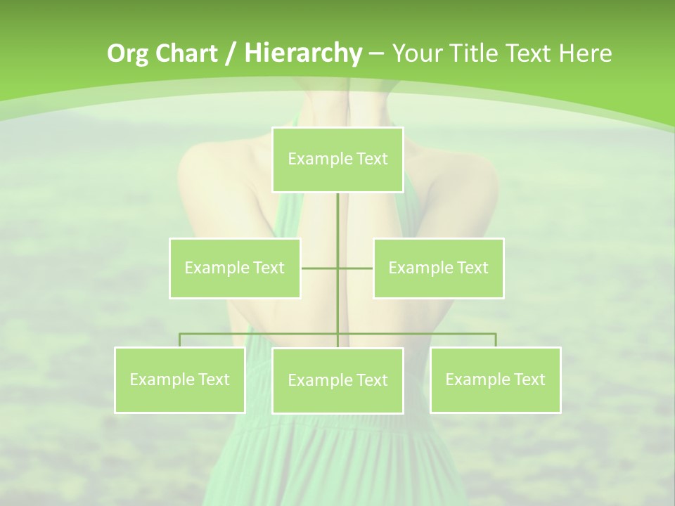 A Woman In A Green Dress Holding A Pink Flower PowerPoint Template