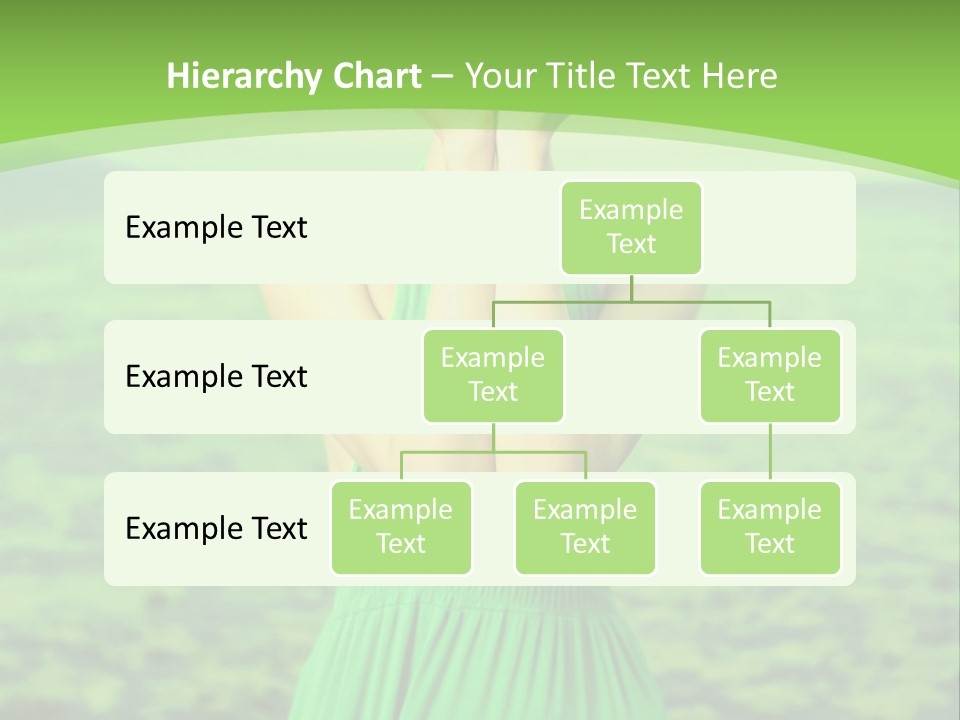 A Woman In A Green Dress Holding A Pink Flower PowerPoint Template