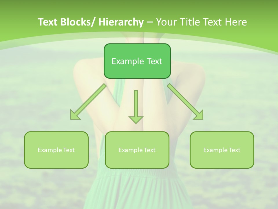 A Woman In A Green Dress Holding A Pink Flower PowerPoint Template