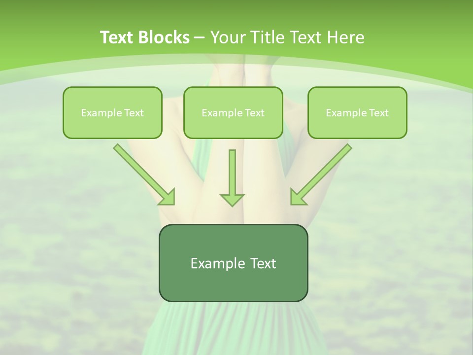 A Woman In A Green Dress Holding A Pink Flower PowerPoint Template