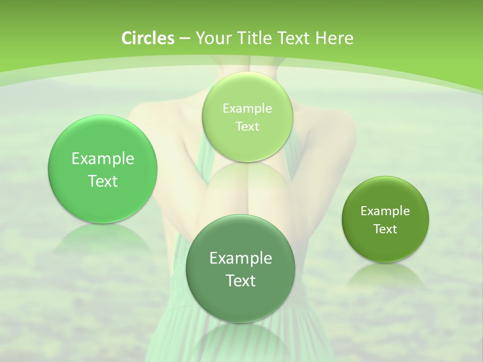 A Woman In A Green Dress Holding A Pink Flower PowerPoint Template