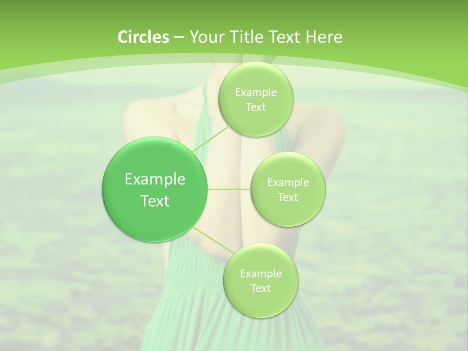 A Woman In A Green Dress Holding A Pink Flower PowerPoint Template