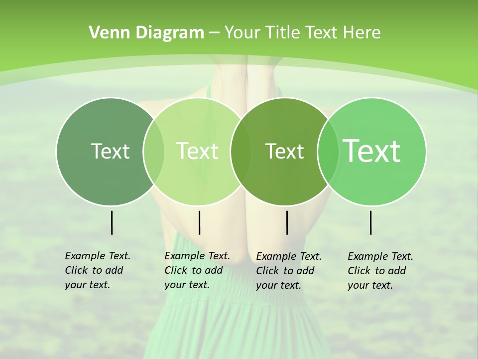 A Woman In A Green Dress Holding A Pink Flower PowerPoint Template