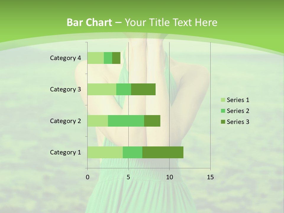 A Woman In A Green Dress Holding A Pink Flower PowerPoint Template