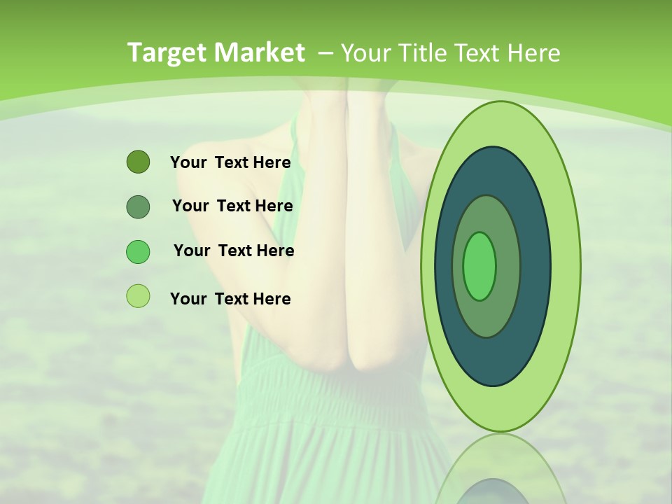 A Woman In A Green Dress Holding A Pink Flower PowerPoint Template