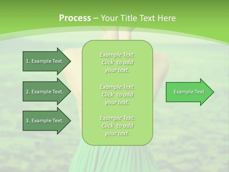 A Woman In A Green Dress Holding A Pink Flower PowerPoint Template