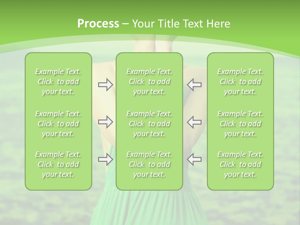 A Woman In A Green Dress Holding A Pink Flower PowerPoint Template