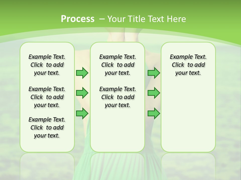 A Woman In A Green Dress Holding A Pink Flower PowerPoint Template