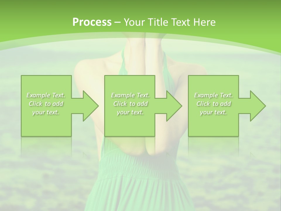 A Woman In A Green Dress Holding A Pink Flower PowerPoint Template