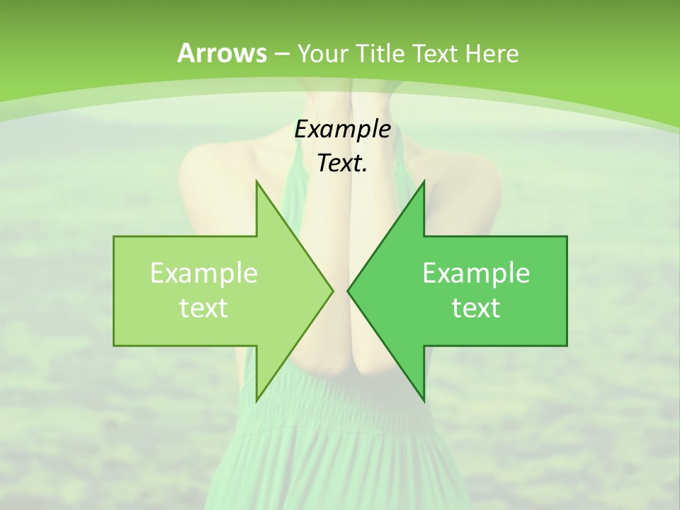 A Woman In A Green Dress Holding A Pink Flower PowerPoint Template