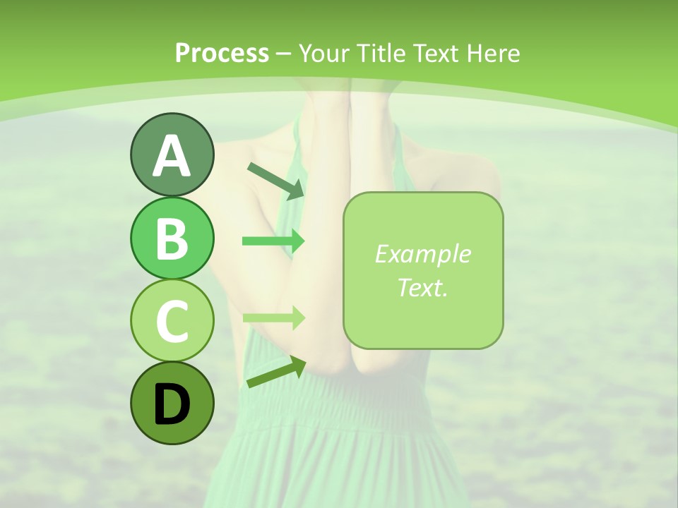 A Woman In A Green Dress Holding A Pink Flower PowerPoint Template
