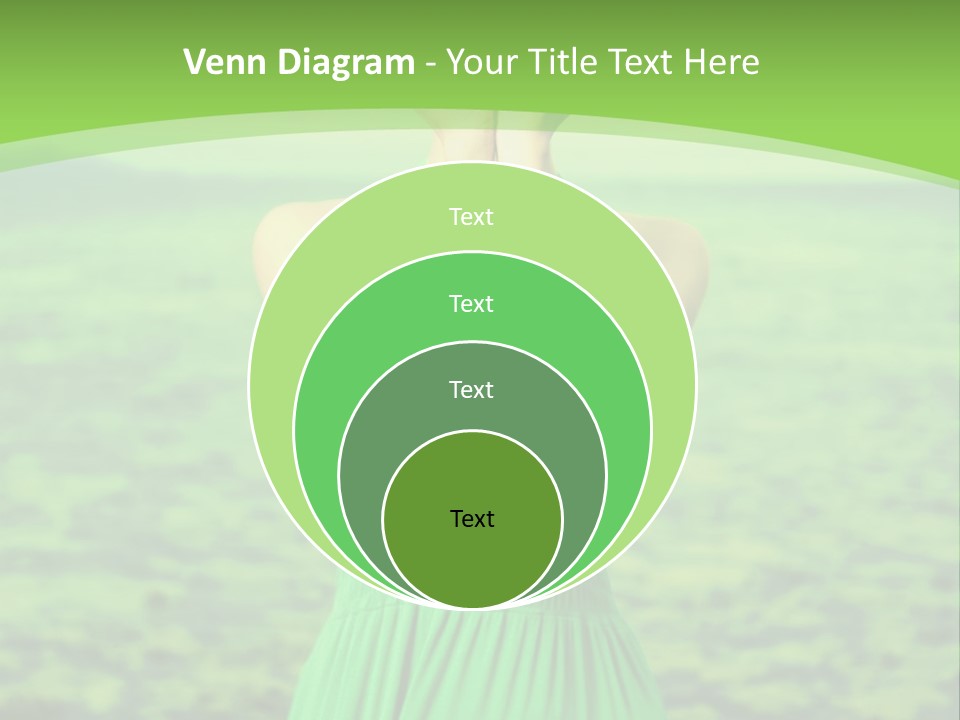 A Woman In A Green Dress Holding A Pink Flower PowerPoint Template