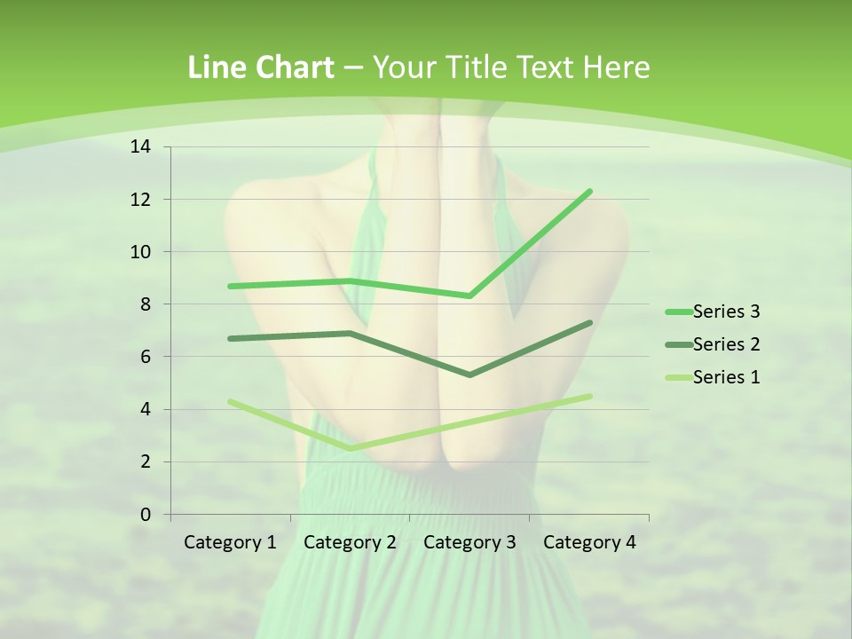 A Woman In A Green Dress Holding A Pink Flower PowerPoint Template