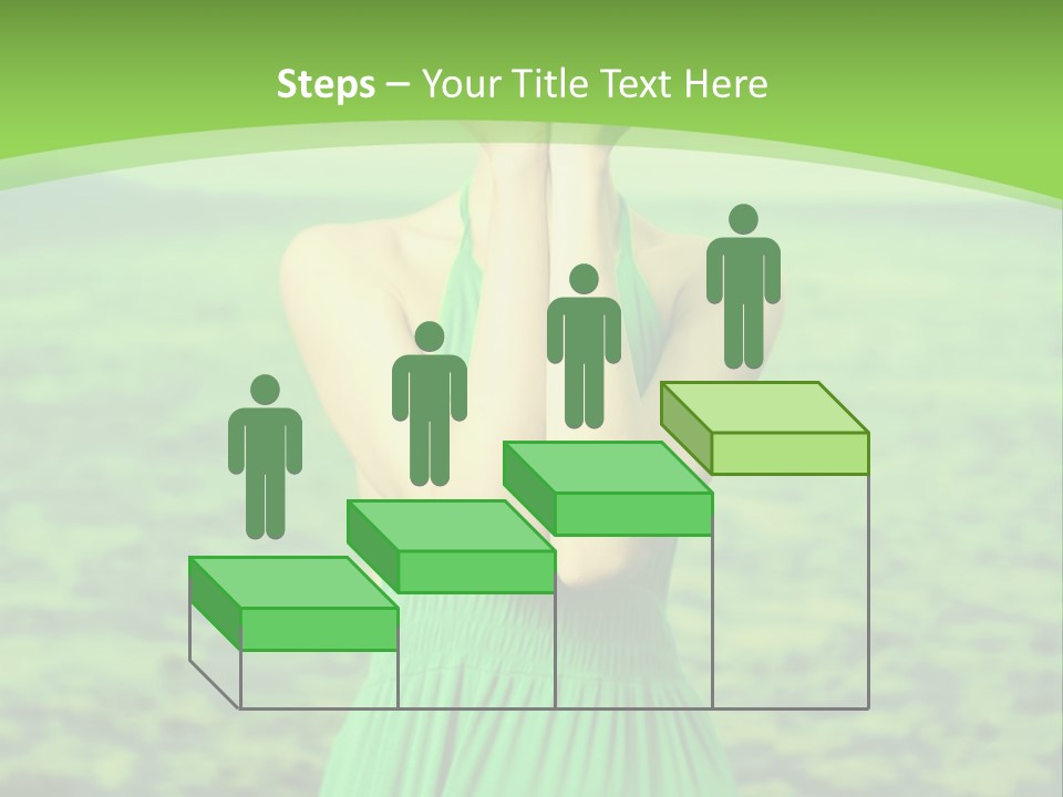 A Woman In A Green Dress Holding A Pink Flower PowerPoint Template