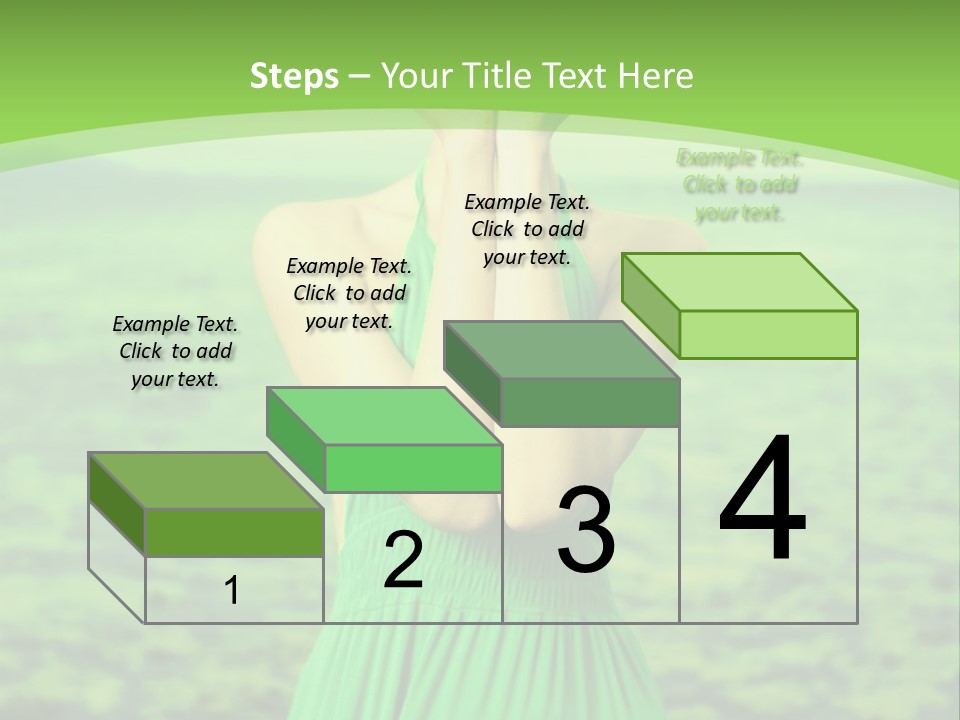 A Woman In A Green Dress Holding A Pink Flower PowerPoint Template