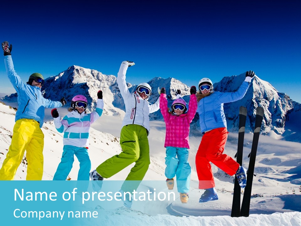 Jumping Skier Cold PowerPoint Template
