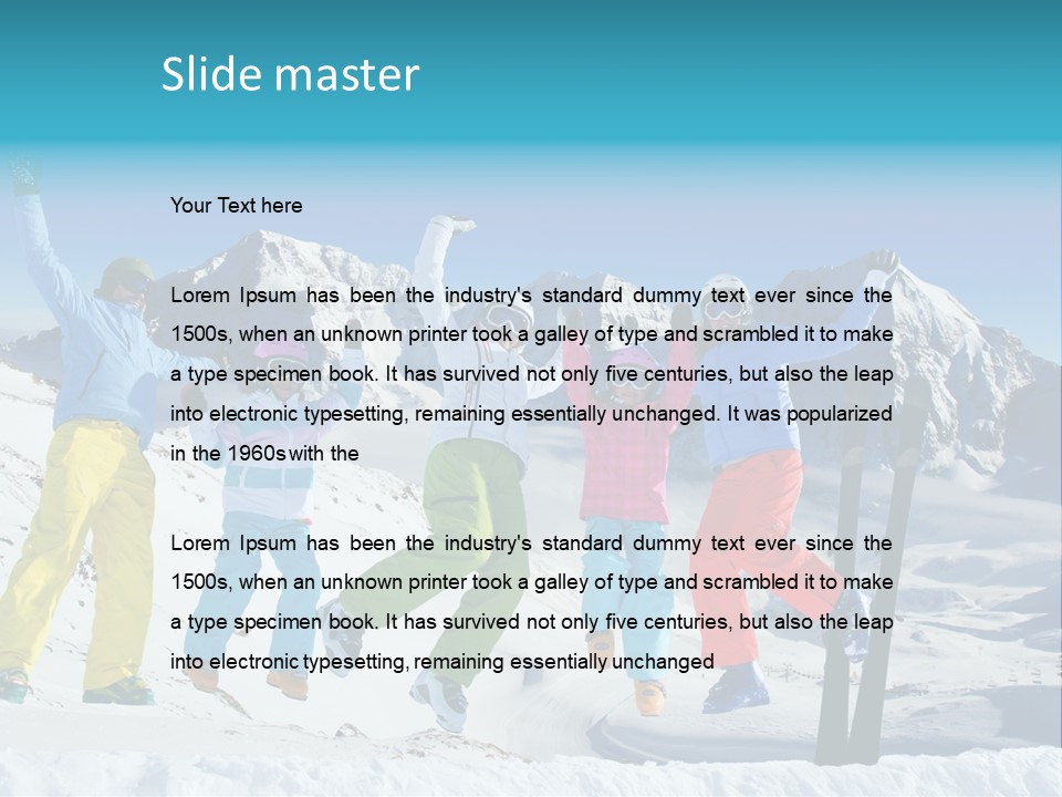 Jumping Skier Cold PowerPoint Template