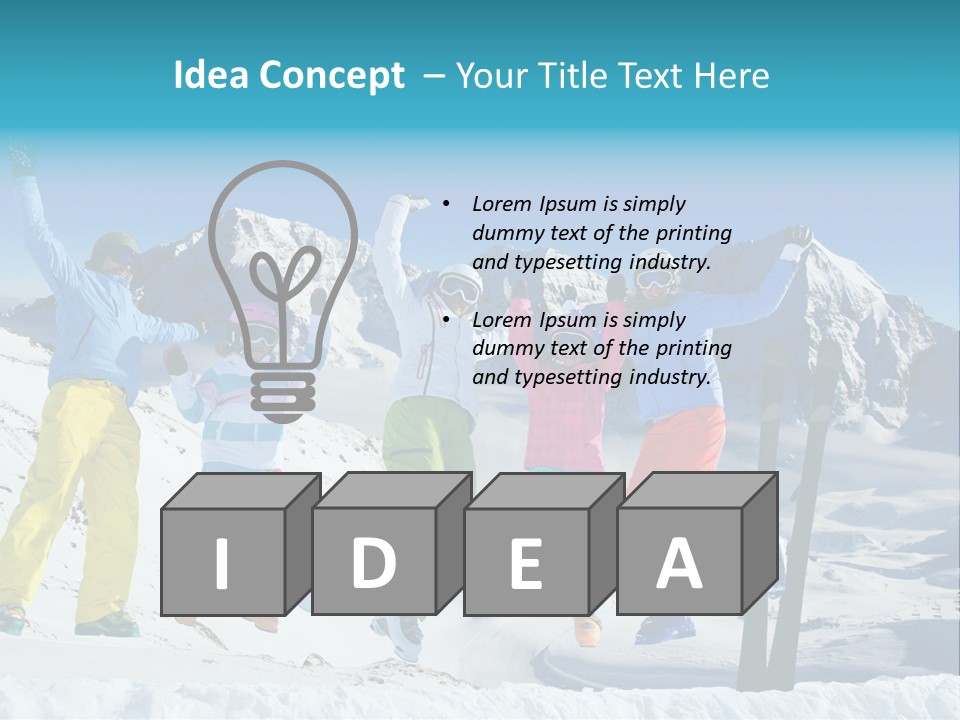 Jumping Skier Cold PowerPoint Template