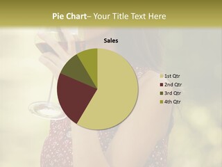 Wineglass Young Woman Vintner PowerPoint Template