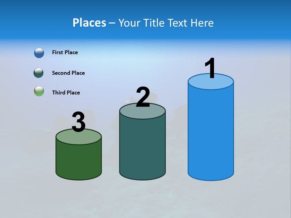 Blue Scuba Shallow Diving PowerPoint Template