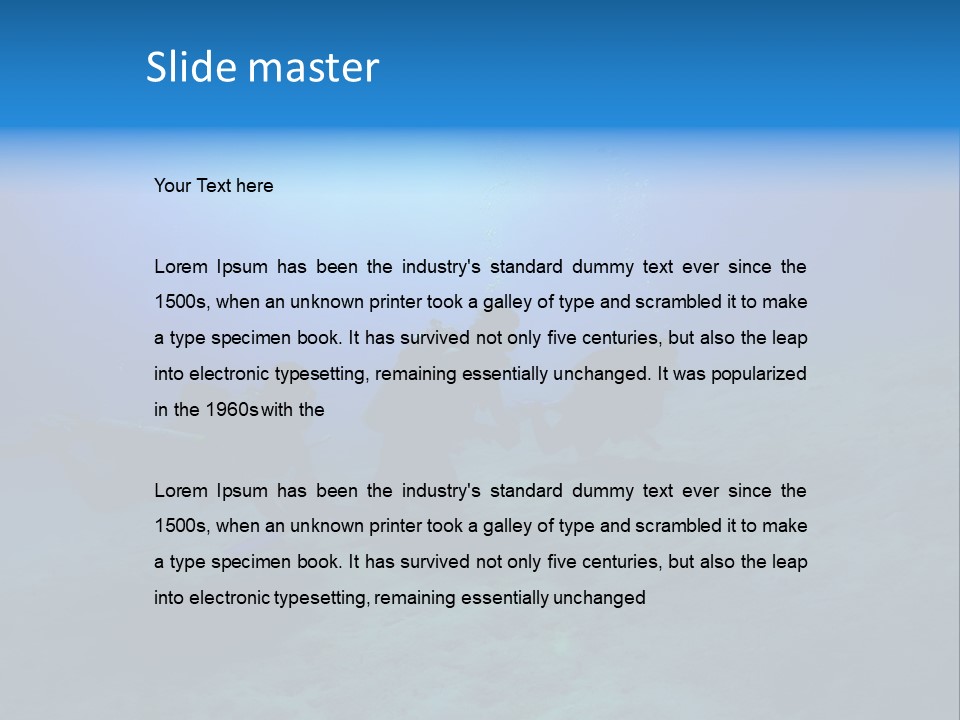 Blue Scuba Shallow Diving PowerPoint Template