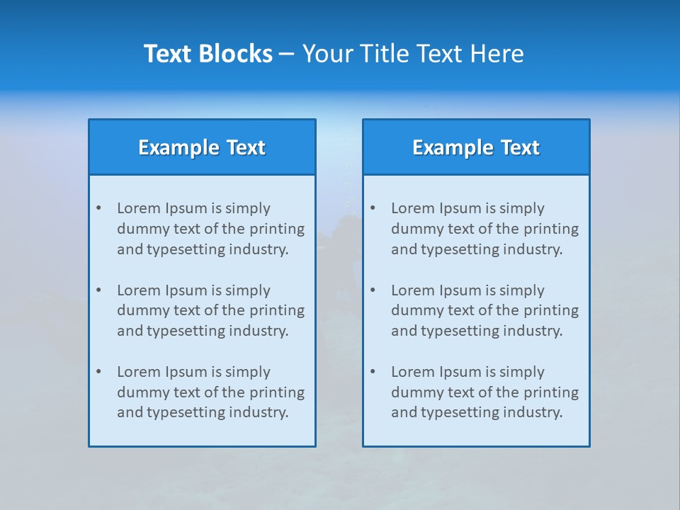 Blue Scuba Shallow Diving PowerPoint Template