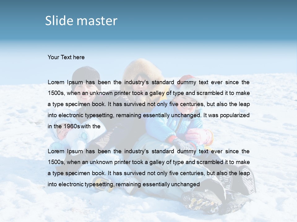 A Group Of People Sitting On Top Of A Snow Covered Ground PowerPoint Template