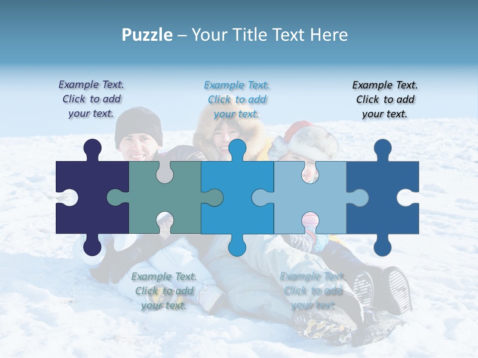 A Group Of People Sitting On Top Of A Snow Covered Ground PowerPoint Template
