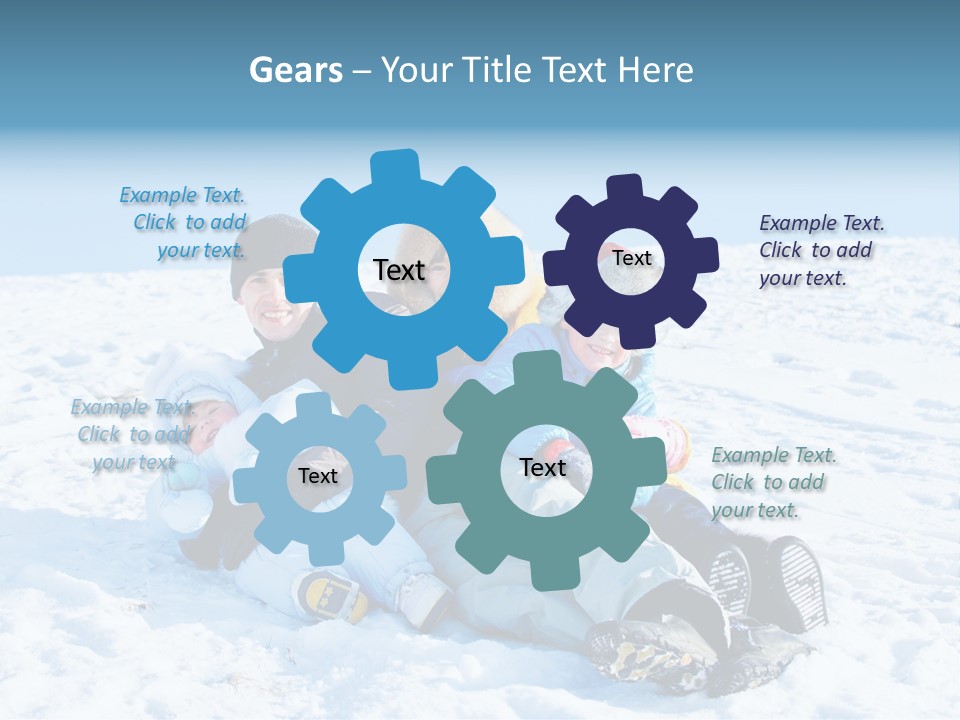 A Group Of People Sitting On Top Of A Snow Covered Ground PowerPoint Template