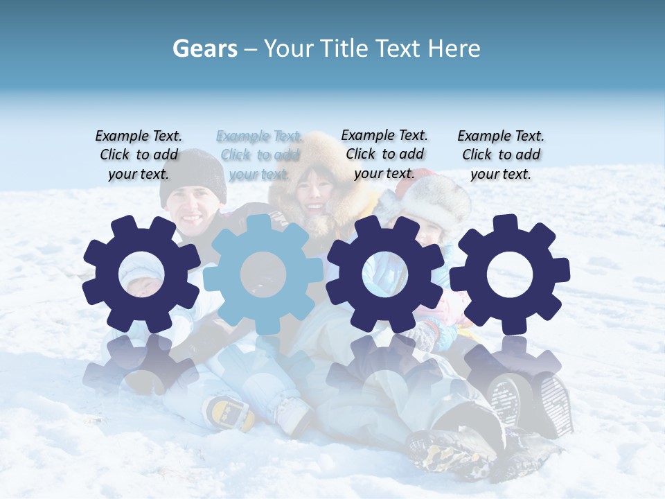 A Group Of People Sitting On Top Of A Snow Covered Ground PowerPoint Template