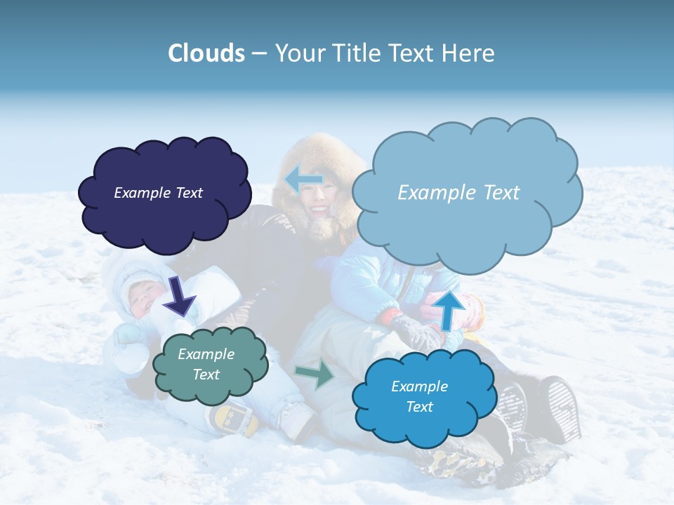 A Group Of People Sitting On Top Of A Snow Covered Ground PowerPoint Template