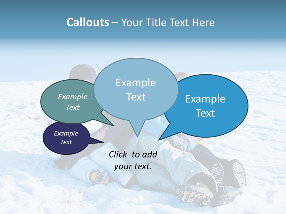 A Group Of People Sitting On Top Of A Snow Covered Ground PowerPoint Template