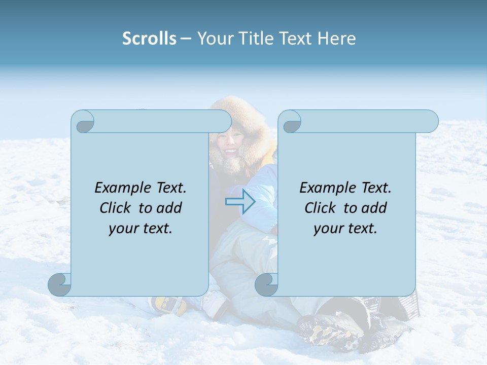 A Group Of People Sitting On Top Of A Snow Covered Ground PowerPoint Template