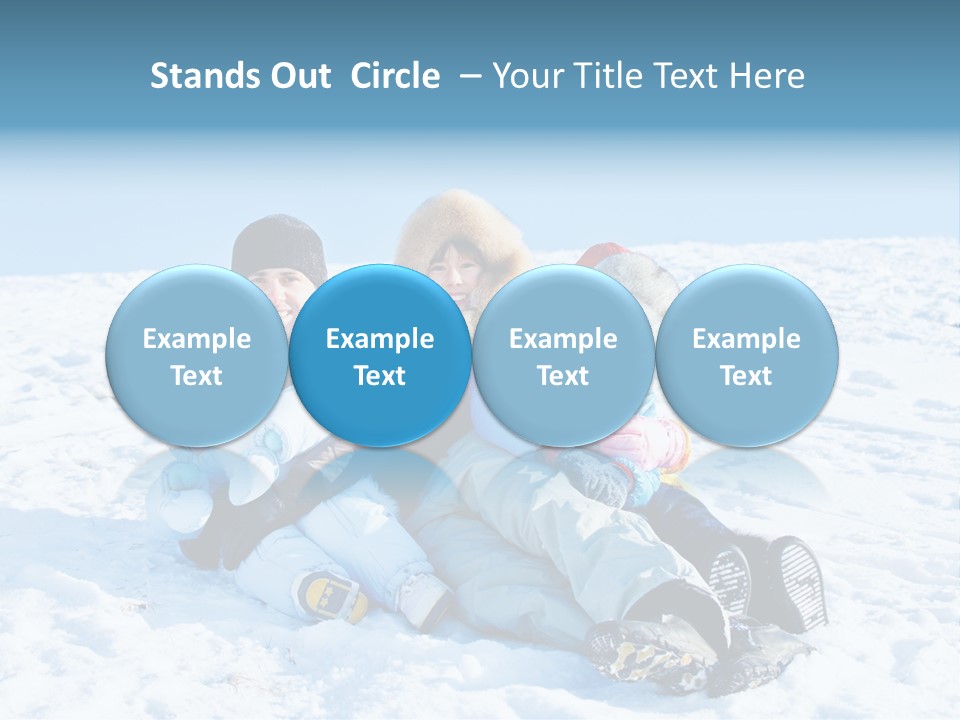 A Group Of People Sitting On Top Of A Snow Covered Ground PowerPoint Template