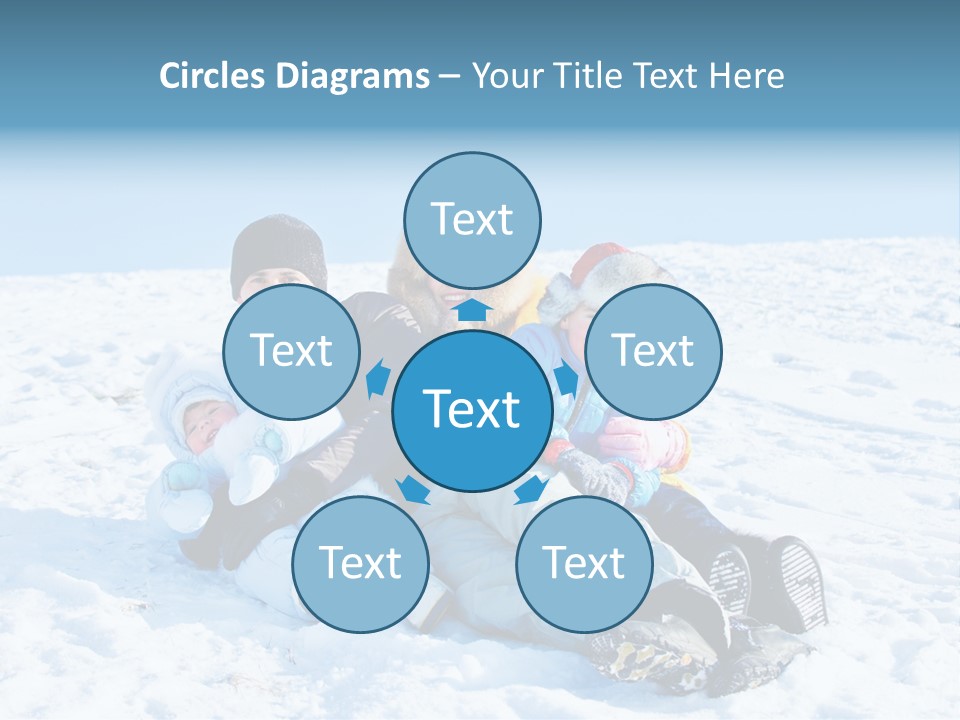 A Group Of People Sitting On Top Of A Snow Covered Ground PowerPoint Template