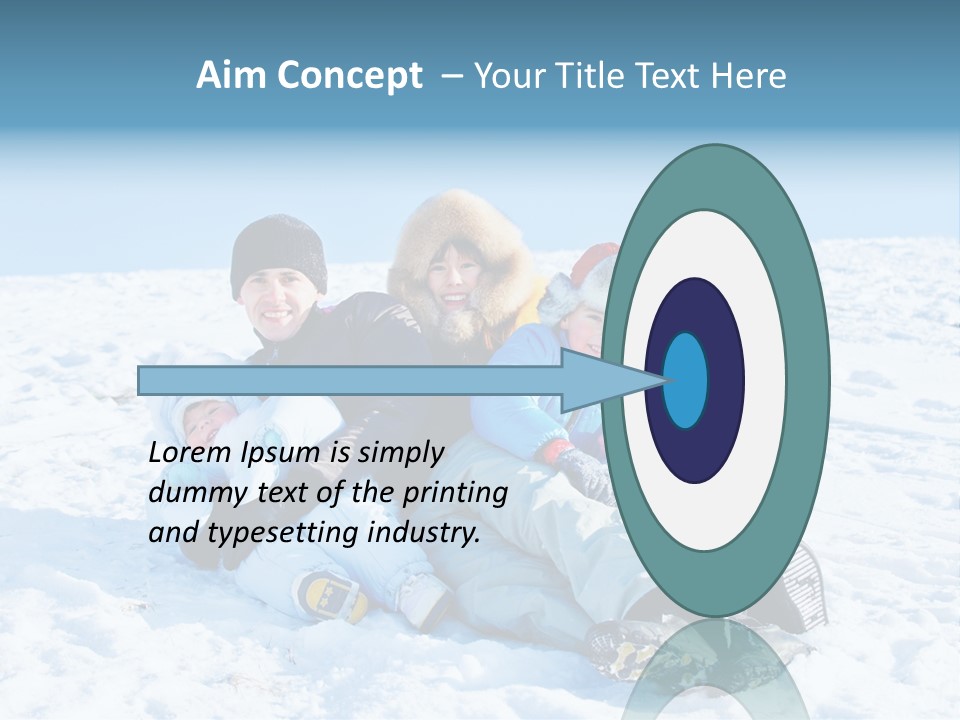 A Group Of People Sitting On Top Of A Snow Covered Ground PowerPoint Template